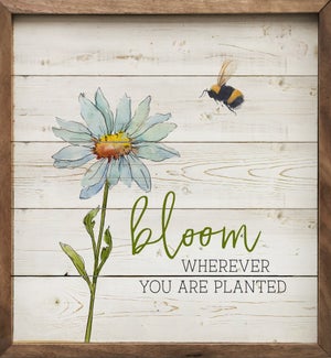 Bloom Wherever You Are Planted Flower Whitewash